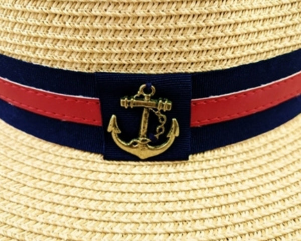 A576-STRAW PANAMA W/ ANCHOR PIN