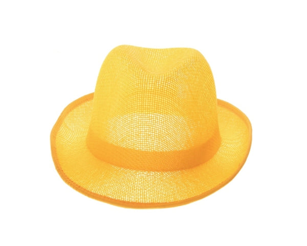 A604- STRAW MESH FEDORA