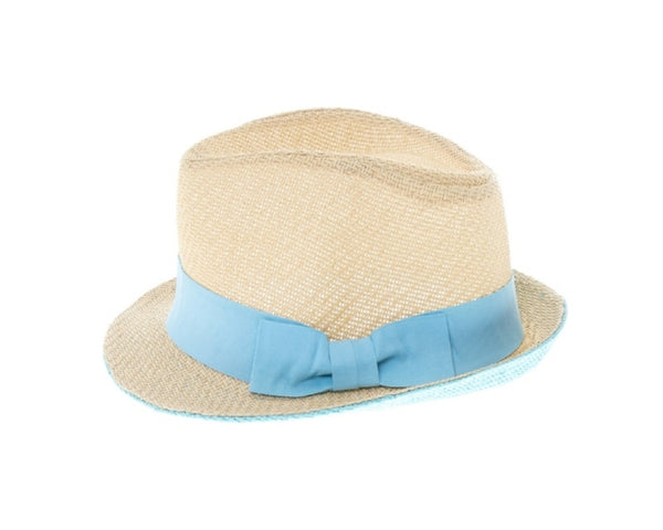 A617- POP COLOR STRAW FEDORA HAT