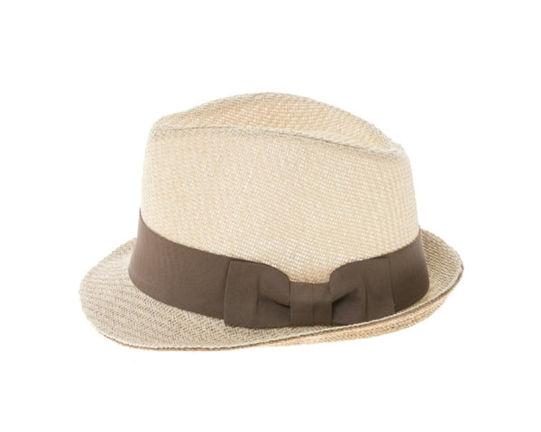 A617- POP COLOR STRAW FEDORA HAT