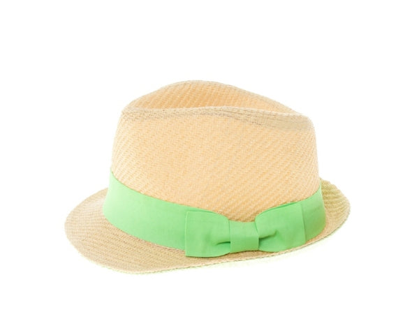 A617- POP COLOR STRAW FEDORA HAT