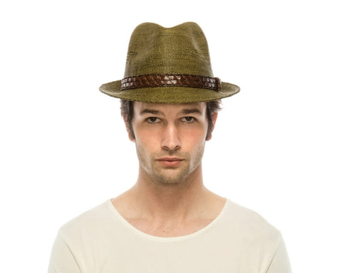 A628-STRAW FEDORA WITH CUTOUTS