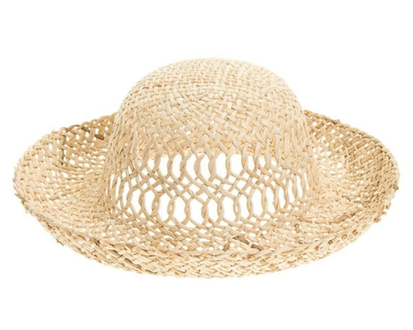 A644-OPEN WEAVE STRAW SUN HAT