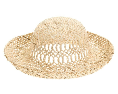 A644-OPEN WEAVE STRAW SUN HAT