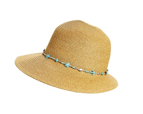 A647-LAMPSHADE HAT W/ CHARMS BAND