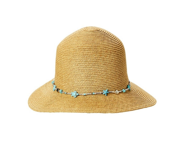 A647-LAMPSHADE HAT W/ CHARMS BAND