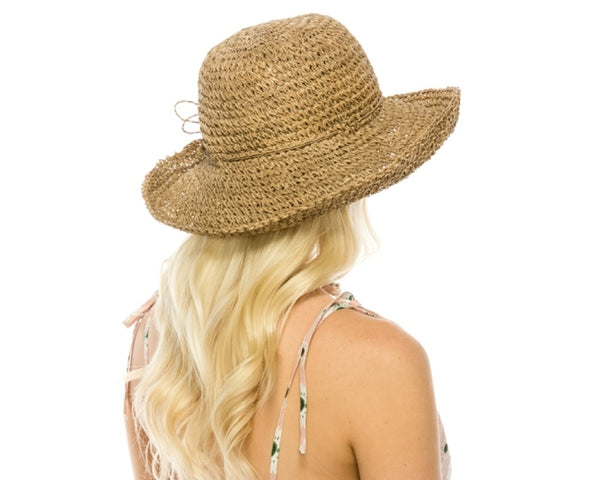 A650-SEAGRASS CROCHET TURN-UP HAT