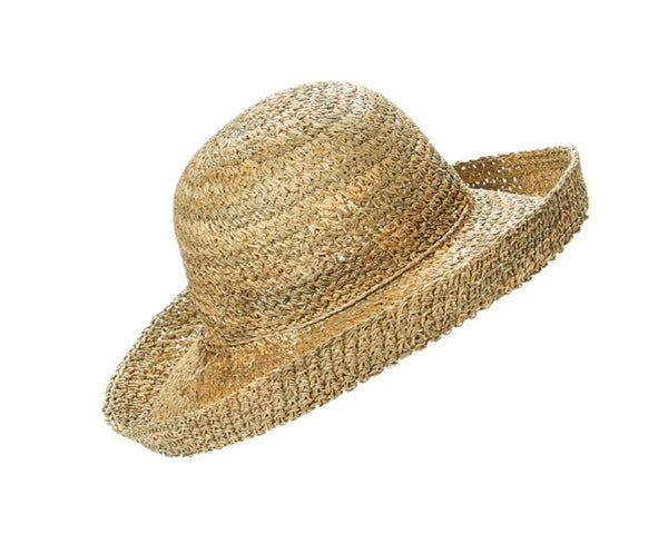 A650-SEAGRASS CROCHET TURN-UP HAT