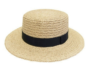 A651-RAFFIA STRAW BOATER HAT