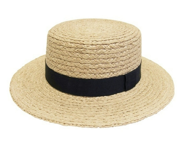 A651-RAFFIA STRAW BOATER HAT