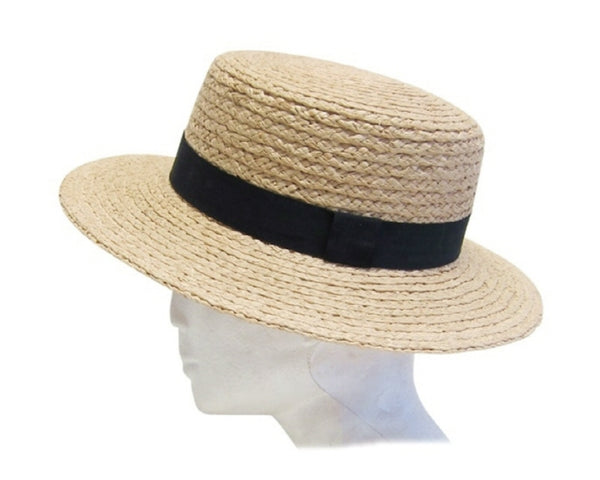 A651-RAFFIA STRAW BOATER HAT