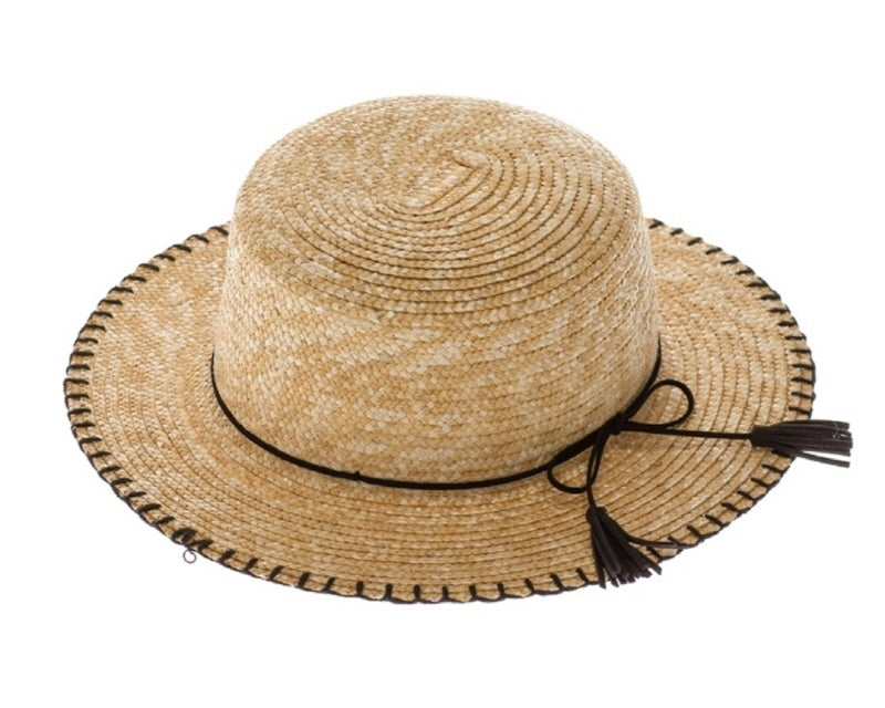 A652-WHIPSTITCH STRAW BOATER HAT