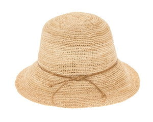 A657-FINE RAFFIA STRAW CROCHET HAT