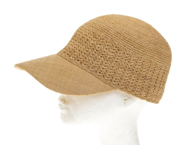 A663-RAFFIA CROCHET BASEBALL CAPS