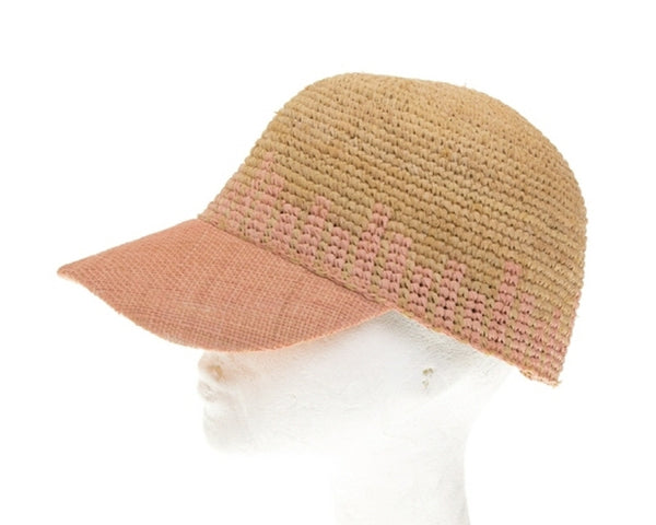 A663-RAFFIA CROCHET BASEBALL CAPS