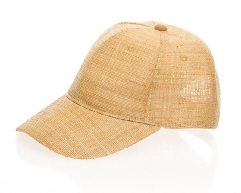 A666- RAFFIA STRAW BASEBALL CAP