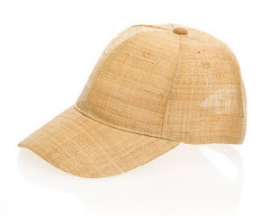 A666- RAFFIA STRAW BASEBALL CAP