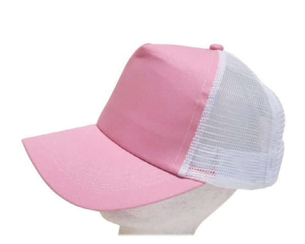 A673-PINK TRUCKER LADIES BASEBALL CAPS