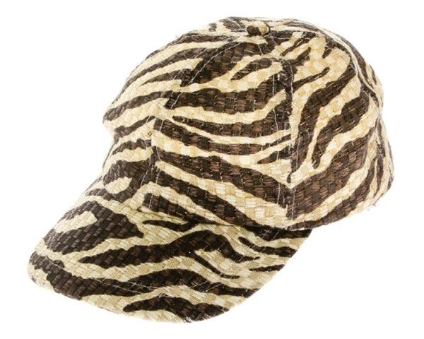 A691-TIGER STRIPE STRAW BASEBALL CAP