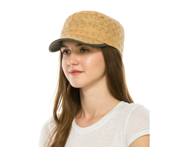 A692-PATTERN STRAW CADET CAP