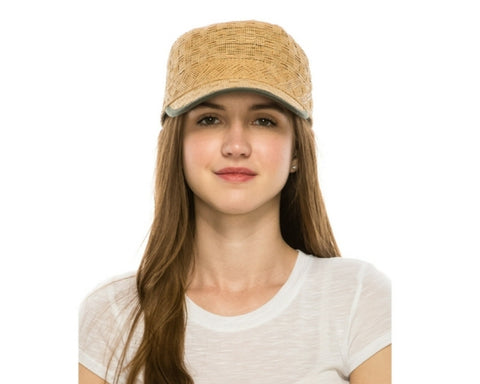 A692-PATTERN STRAW CADET CAP