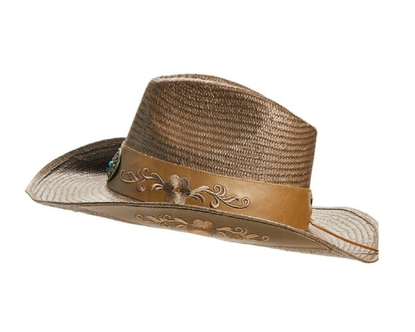 A698-HANDWOVEN BROWN TOYO COWBOY HAT