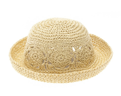 A701-CHILD'S STRAW CROCHET HAT