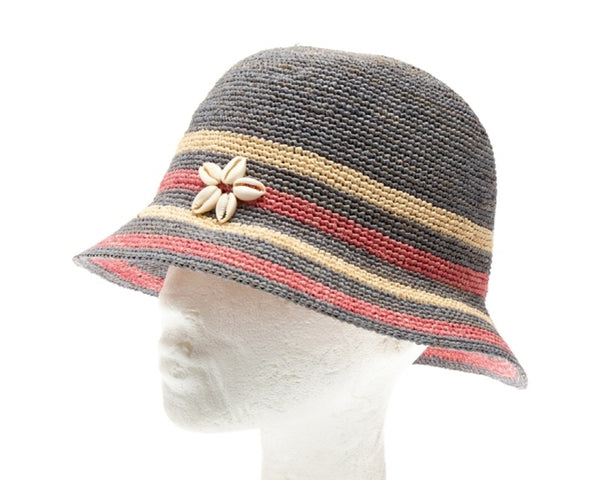 A742-KIDS RAFFIA CROCHET BUCKET HAT