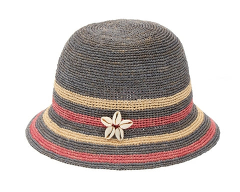 A742-KIDS RAFFIA CROCHET BUCKET HAT