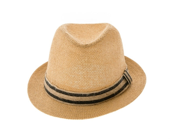 A749-CHILD'S STRAW FEDORA W/ JUTE BAND