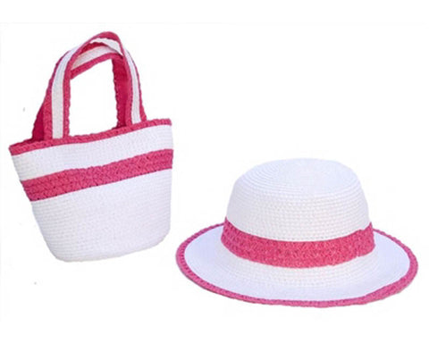 A702-GIRL'S STRAW HAT & PURSE SET