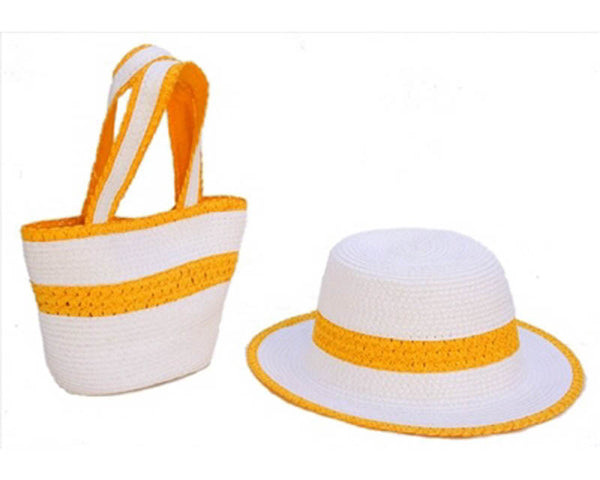 A702-GIRL'S STRAW HAT & PURSE SET