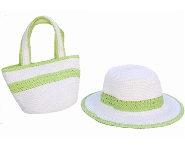 A702-GIRL'S STRAW HAT & PURSE SET