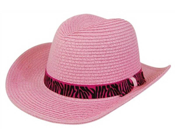 A694-CHILD'S COWBOY HAT WITH ANIMAL PRINT BAND