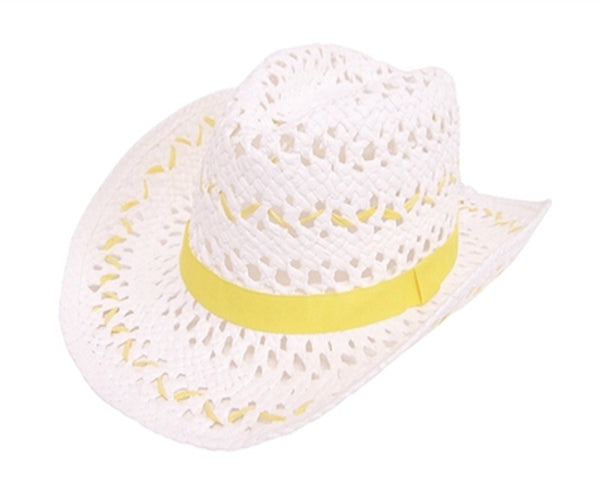 A697-HANDWOVEN STRAW COWGIRL HAT