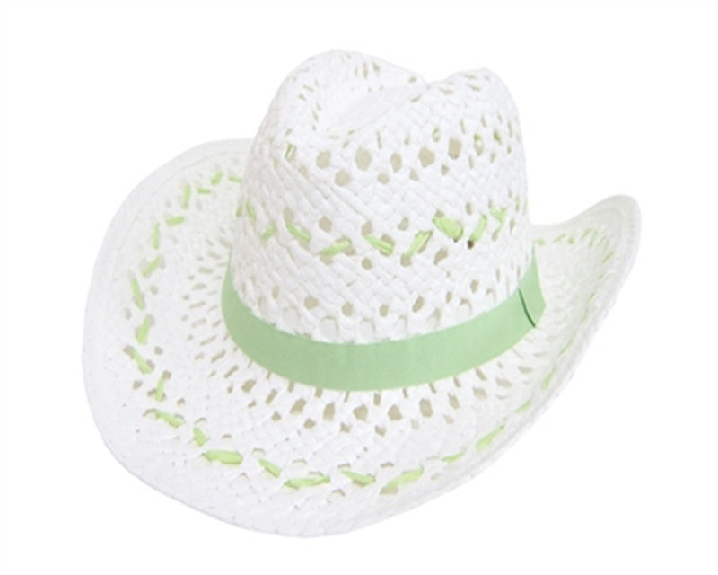 A697-HANDWOVEN STRAW COWGIRL HAT