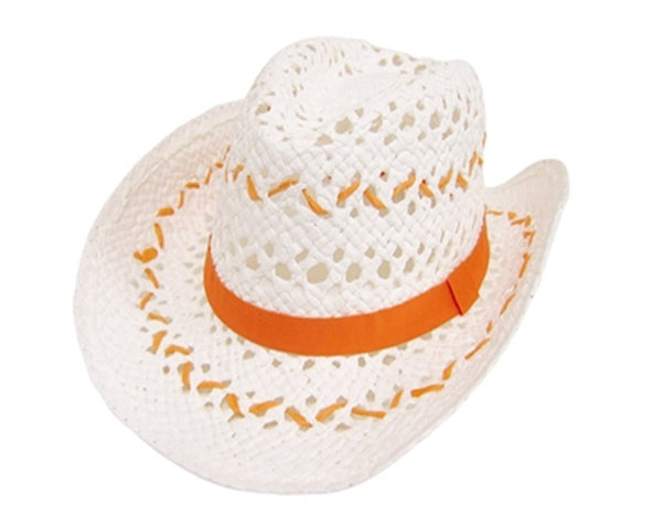 A697-HANDWOVEN STRAW COWGIRL HAT