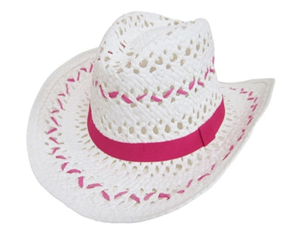 A697-HANDWOVEN STRAW COWGIRL HAT