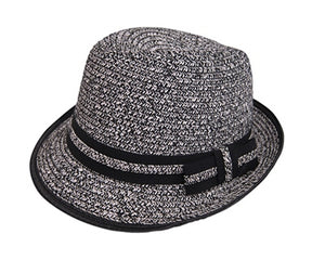 A713-JUNIOR TWEED STRAW FEDORA