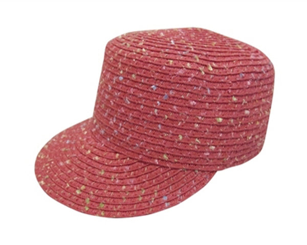 A728-KID'S CONFETTI STRAW CADET CAP