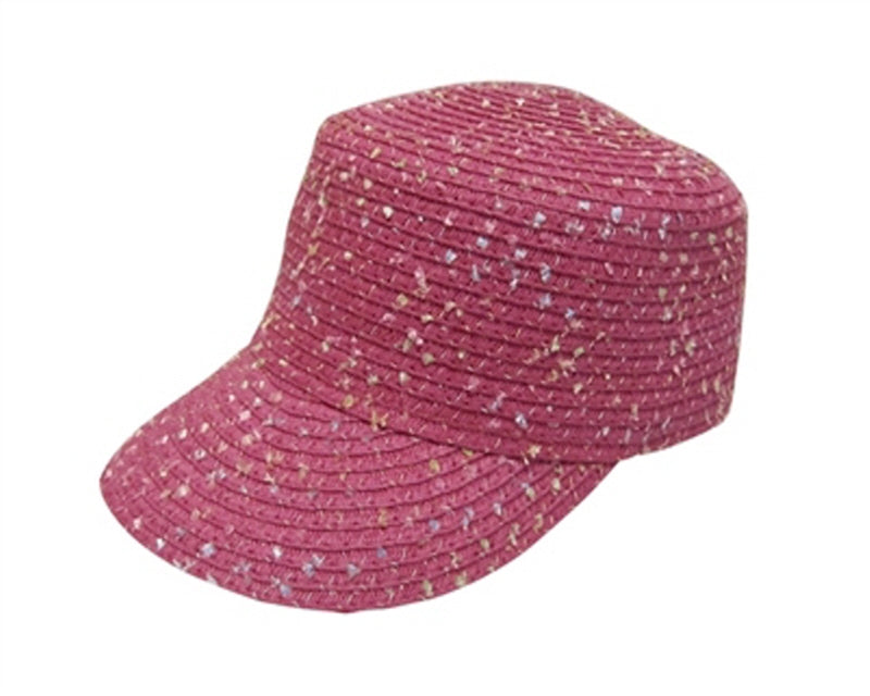 A728-KID'S CONFETTI STRAW CADET CAP