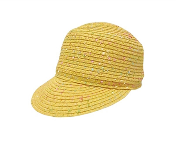 A728-KID'S CONFETTI STRAW CADET CAP