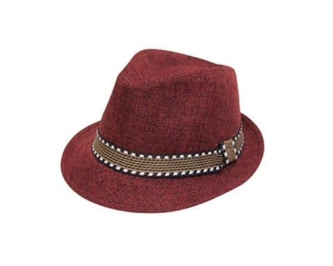 A735-KID'S LINEN FEDORA W/ BAND