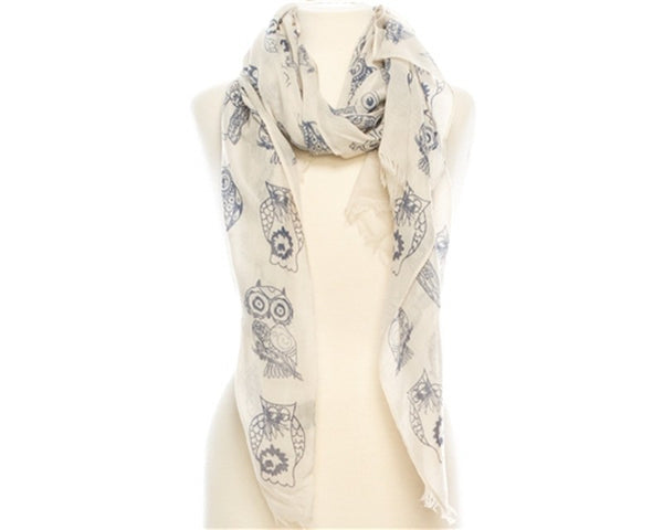 A803-OWL COTTON SCARF