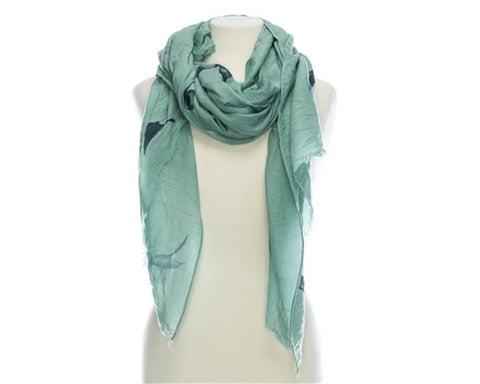 A845-HUMMINGBIRD COTTON SCARF / SHAWL