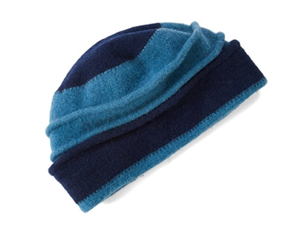 A071-2 TONE FOLDED LAMBSWOOL BEANIE