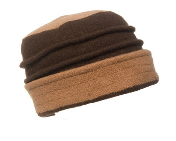 A071-2 TONE FOLDED LAMBSWOOL BEANIE