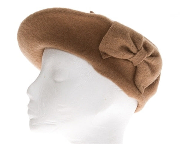 A198-WOOL BERET WITH BOW