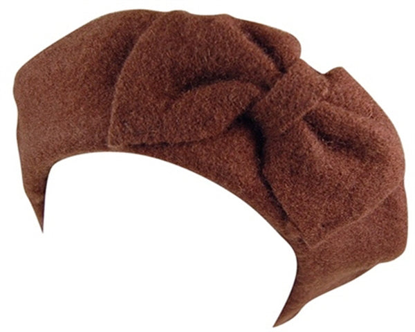 A198-WOOL BERET WITH BOW