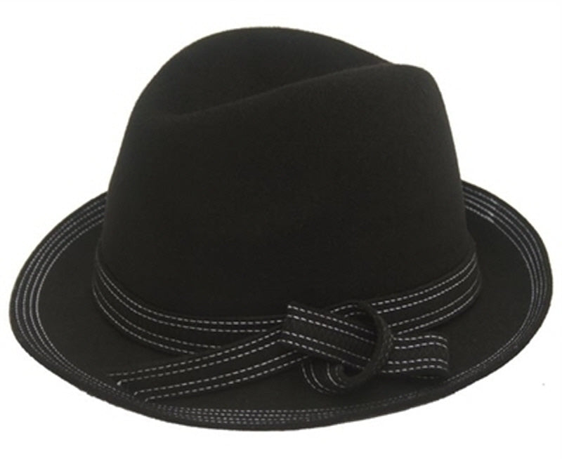 A140-FELT FEDORA WITH KNOTTED BAND